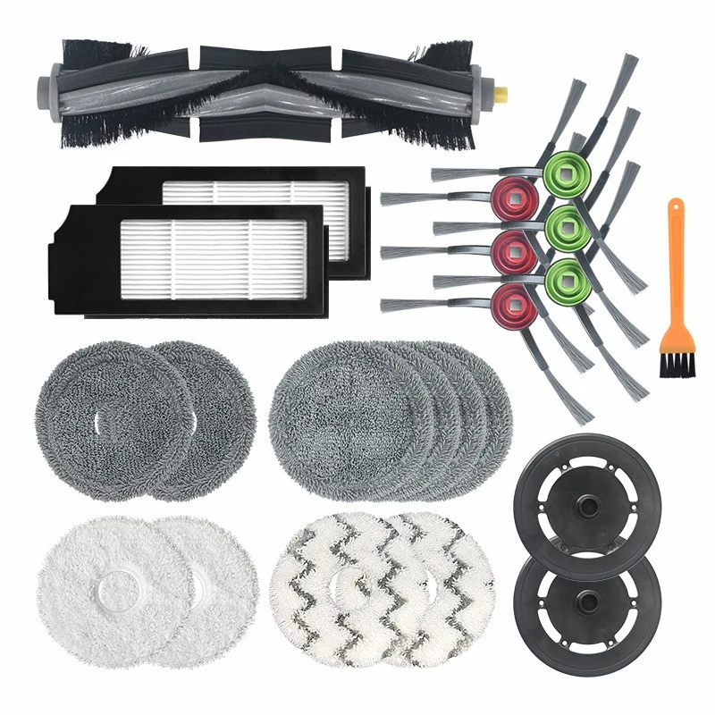

22Pcs Replacement For ECOVACS DEEBOT X1 OMNI TURBO Vacuum Cleaner High Capacity Washable Mop Main Brush Cover