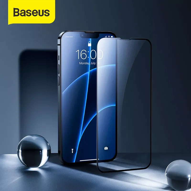 

Baseus 2PCS Tempered Film 0.23mm Curved Screen Full Coverage Screen Protector With Crack-Resistant Edges For iPhone 12 13 Series