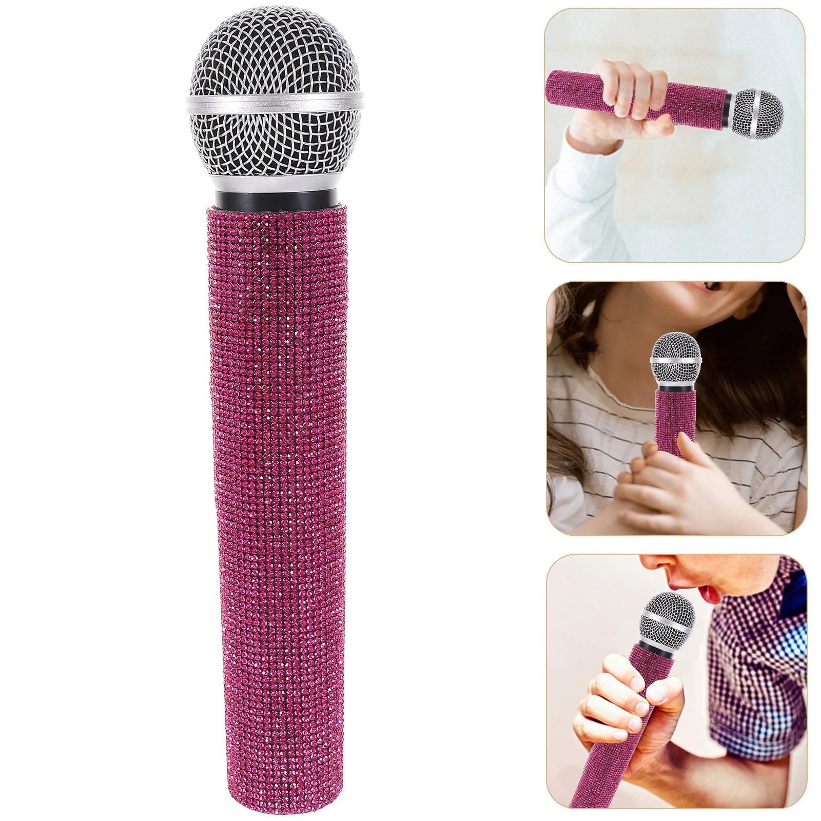 

Simulated Microphone False Handheld Faux Prop Artificial Toddler Toys Fake Glitter Pretend Play