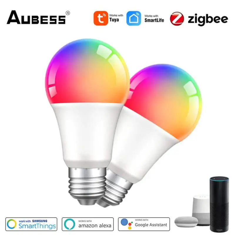 

Tuya Zigbee Smart Led Light Bulb RGB+WW+CW E27 Smart Home Lamp Smart Life APP Voice Control Work with Alexa Google Assistant