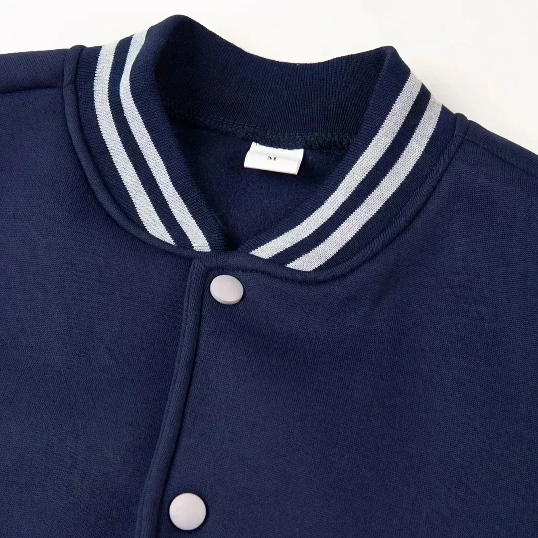 Мужская Теплая Бейсбольная Куртка На Флисовой Подкладке Стильный Прецизионный