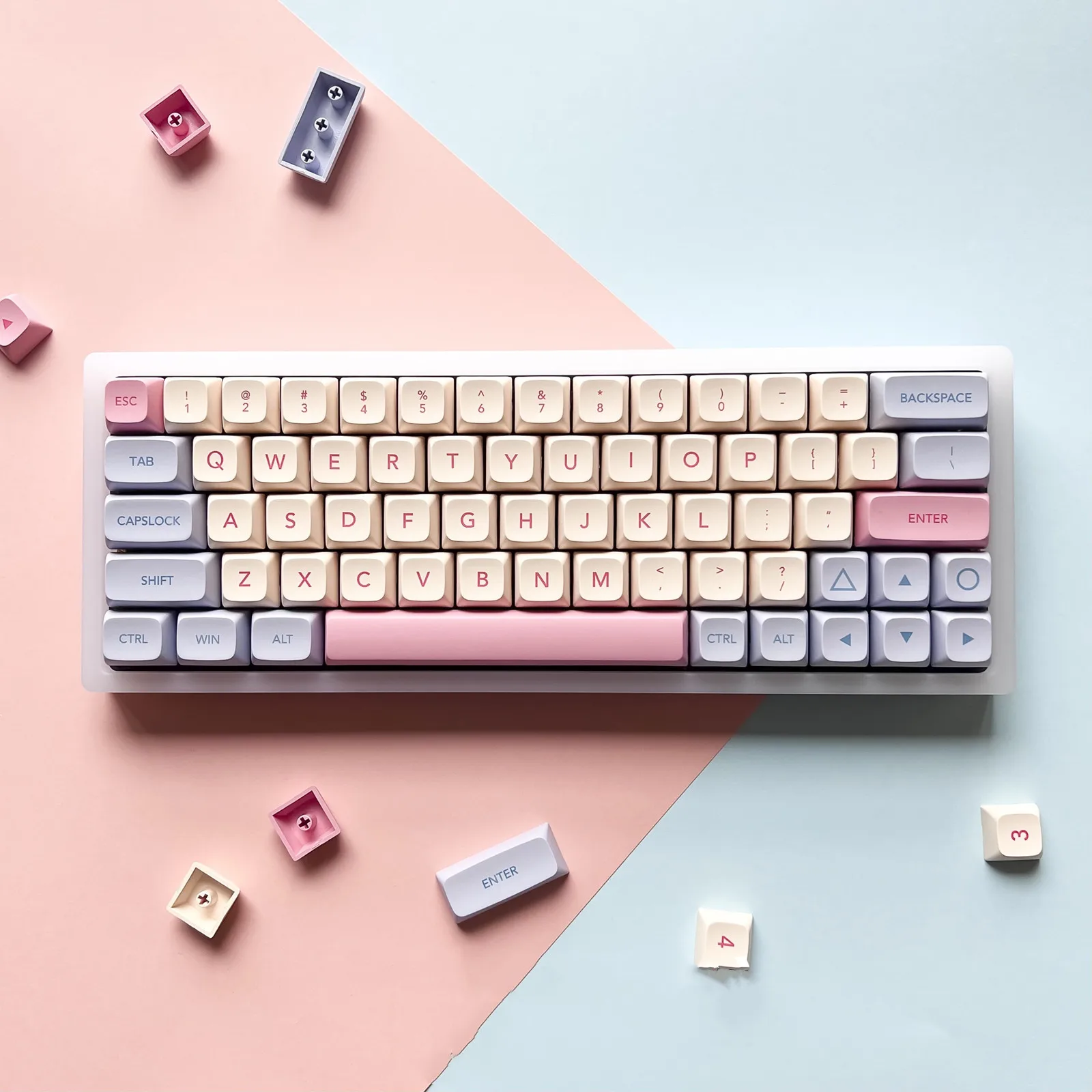 

Cotton Candy Keycaps XDA PBT 132 KeyCaps Dye-sub No Box for Cherry MX Keyboard