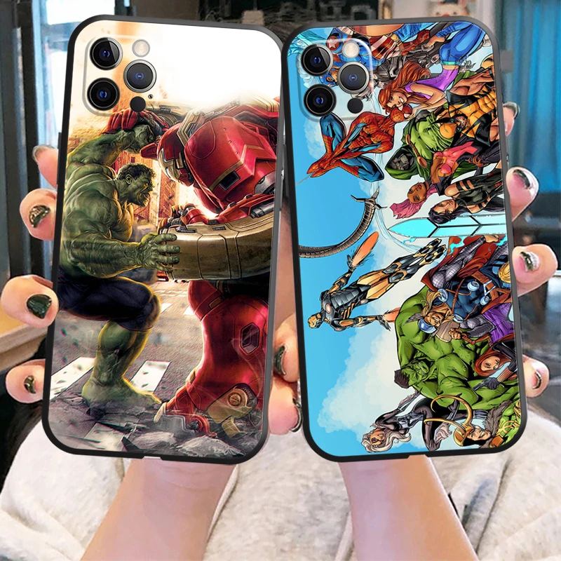 

Popular Marvel Phone Case For iPhone X XS XR XS Max 11 11 Pro 12 12 Pro Max For iPhone 12 13 Mini Coque Funda Silicone Cover