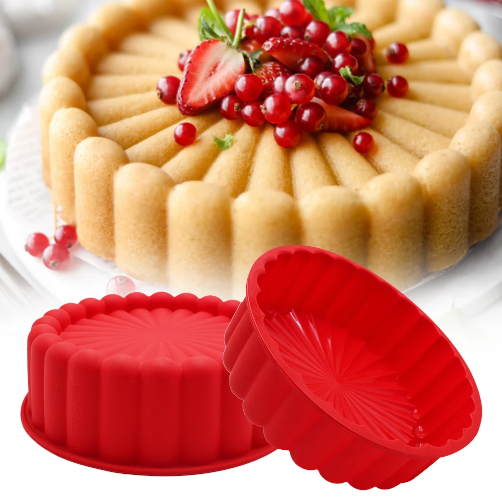 

1/2Pcs Cake Pan Round Silicone Cakes Pan Sponge Flans Mold Strawberry Shortcakes Baking Pan Silicone Molds Super High Quality
