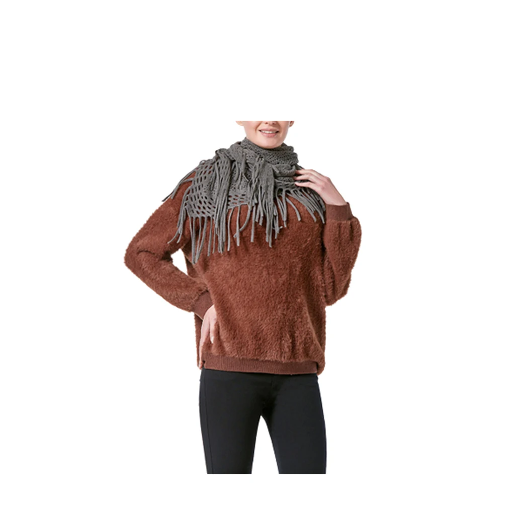 

Женский шарф, однотонная зимняя треугольная теплая шаль, накидка для холодной погоды, Повседневная ажурная верхняя одежда, декоративная по...