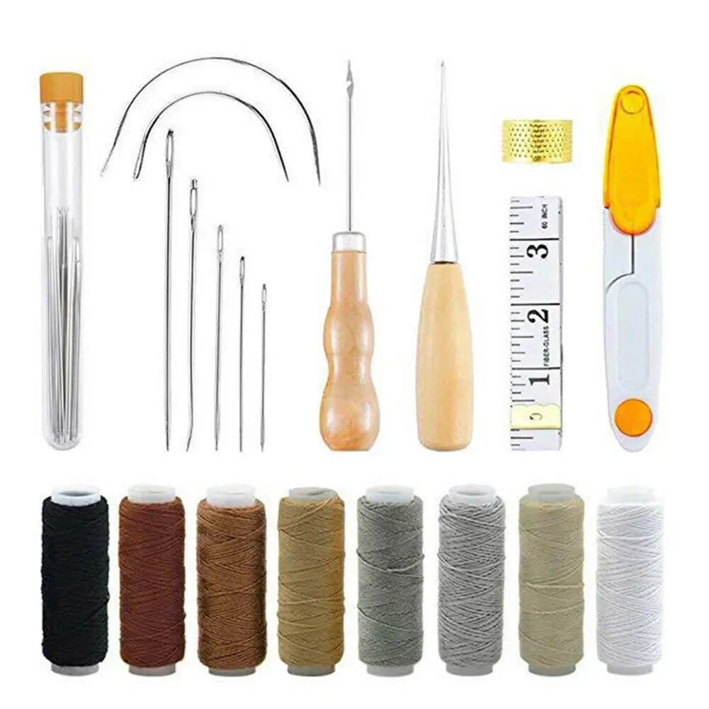 

Leather Sewing Tool Kit Hand Stitcher Waxed Thread Sewing Needles Awl And Other Leather Craft Sewing Supplies Dropshipping