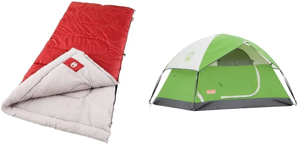 

Cool-Weather Sleeping Bag, 30°F Lightweight Camping Sleeping Bag for Adults, No-Snag Zipper with Stuff Sack Included & 2-Pe