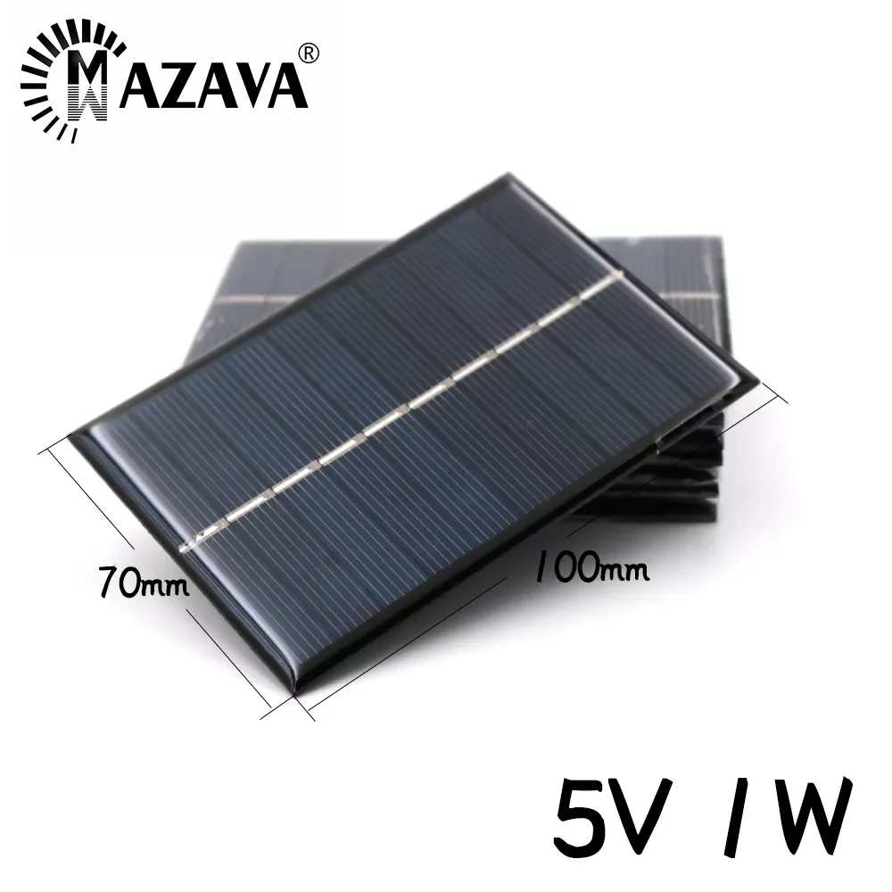 

NEW2023 10pcs 5V 1W 200mA Phone Charger Home Improvement Solar Panel Solar Cells 100mm*70mm Polycrystalline Silicon