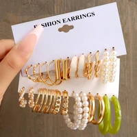 various creative geometric earrings vintage pearl earrings hepburn earring set metal hand woven tassel hoop earrings for women