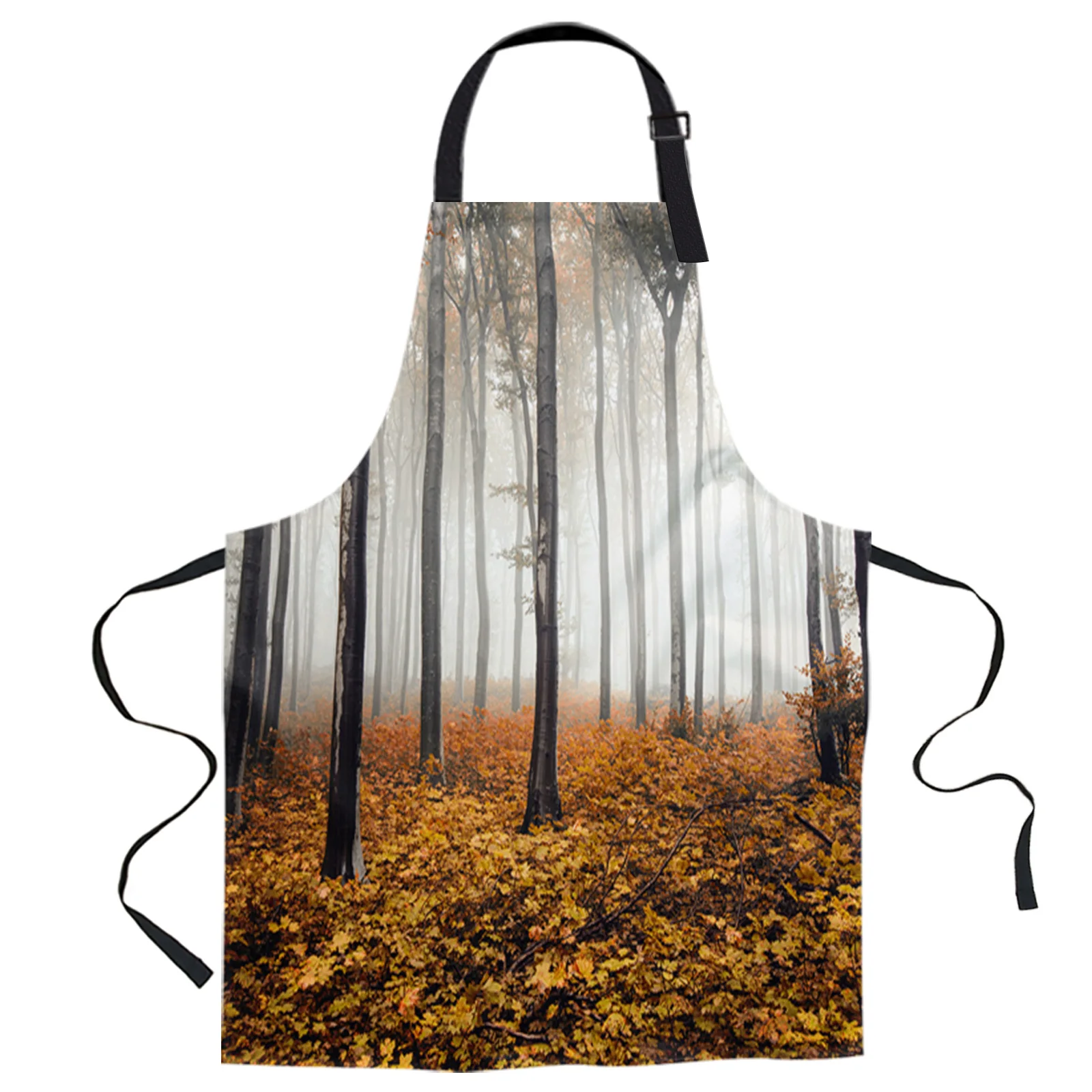 

Maple Leaf Enchanted Woods Design Adjustable Canvas Kitchen Coffee Apron Ladies Couple Cooking Dining