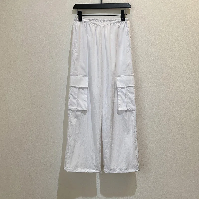 Брюки-карго на шнуровке с высокой эластичной резинкой талии Ropa Mujer японские