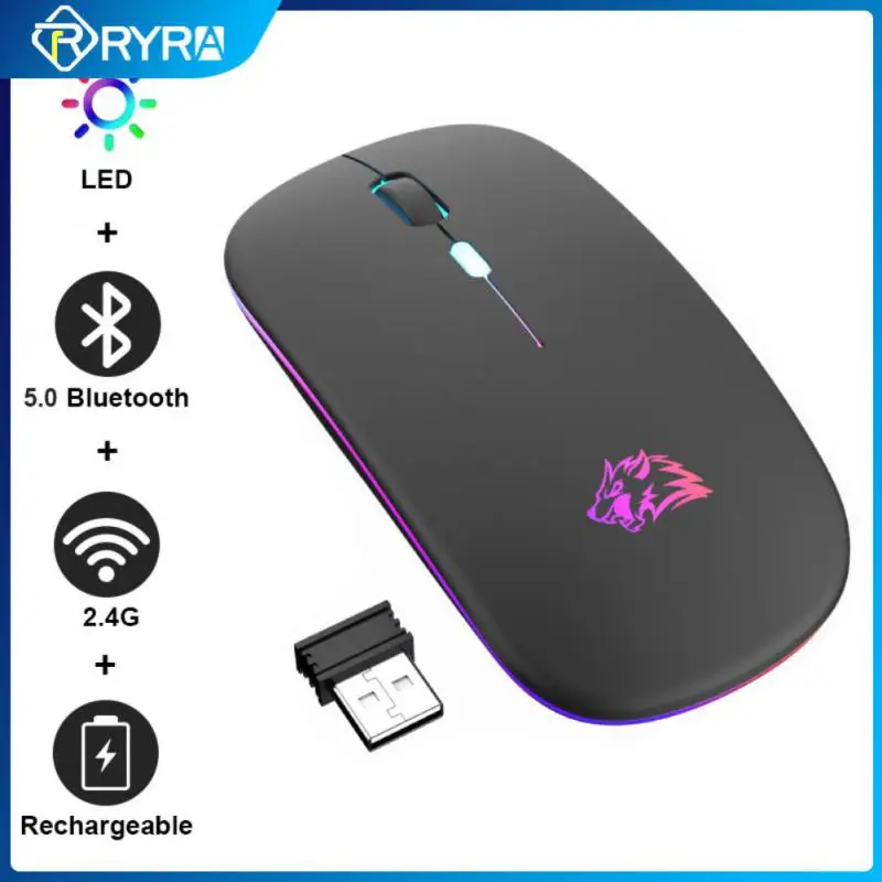 

RYRA Wireless Gaming Mouse Rechargeable Bluetooth Computer 2.4Ghz Silent Mause LED Backlit Ergonomic Mouse For Laptop Desktop PC
