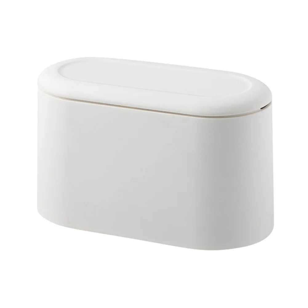 

Mini Trash Can With Lid Press-Type With Removable Inner Garbage Trash Bin Countertop Office