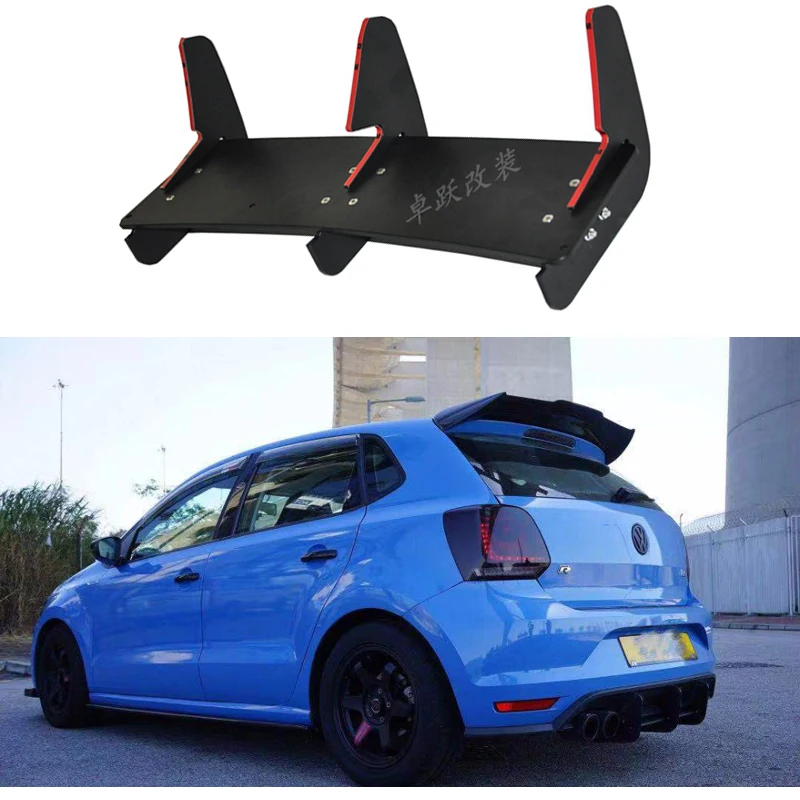 

For POLO GTI ABS Rear Bumper Diffuser Bumpers Protector For 2015-2016 Volkswagen POLO Gti Body kit bumper rear lip rear spoiler