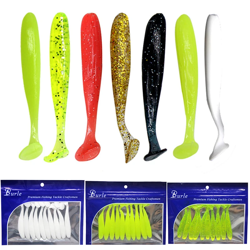 

10pcs/Lot 7cm Soft Worm Lures Silicone Bait Sea Fish Pva Swimbait Wobblers Goods For Fishing Artificial Tackle