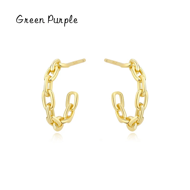 

Green Purple s925 Sterling Silver Chain Stud Earrings Luxury 14K Gold Plated Hypoallergenic For Women Wedding Jewelry CE1533