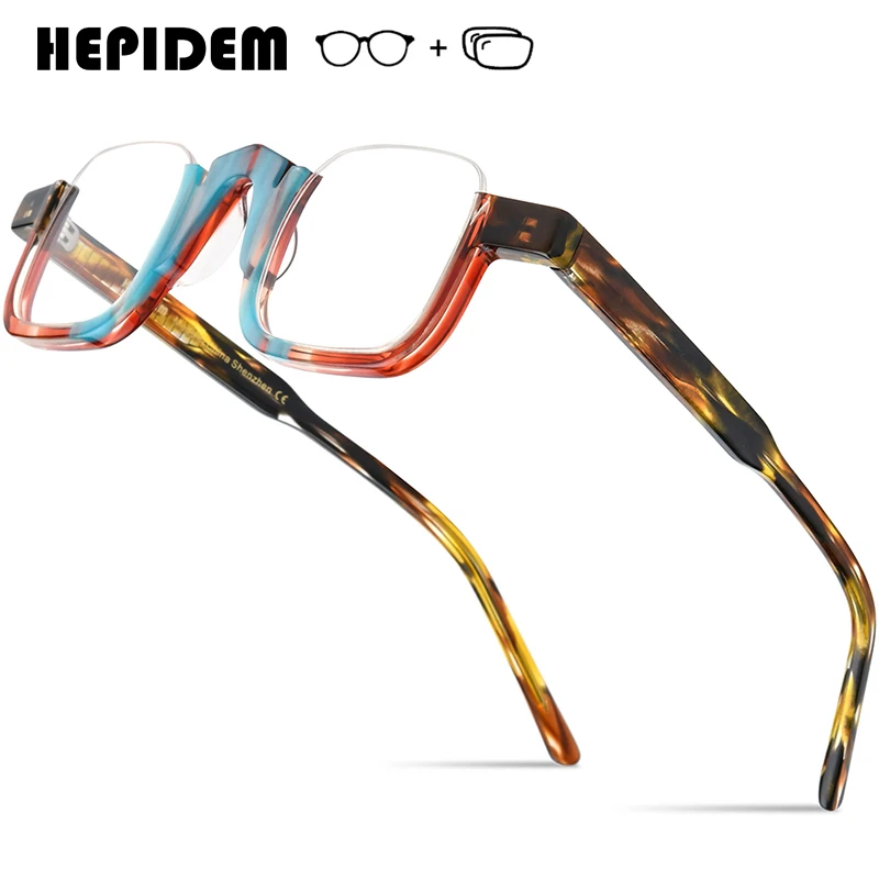 HEPIDEM ацетатные очки в оправе мужские полуоправы квадратные по рецепту женские