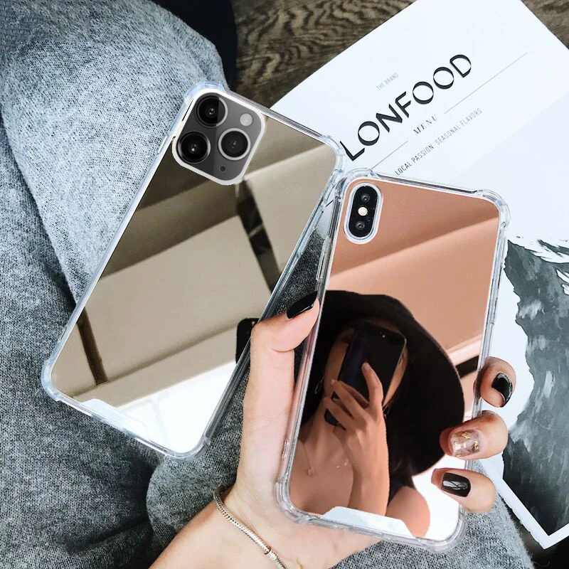 Роскошный зеркальный чехол с надписью для iPhone 12 13 11 Pro MAX Mini XR X XS 7 8 Plus SE 2 мягкий