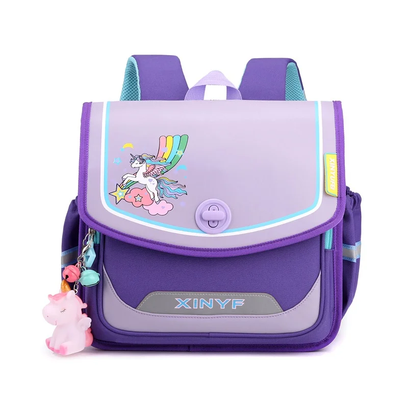 New Grade 1-4 Children Horizontal British Style Schoolbags Girls Boys Primary School Students Unicorn Dinosaur Backpacks Hot