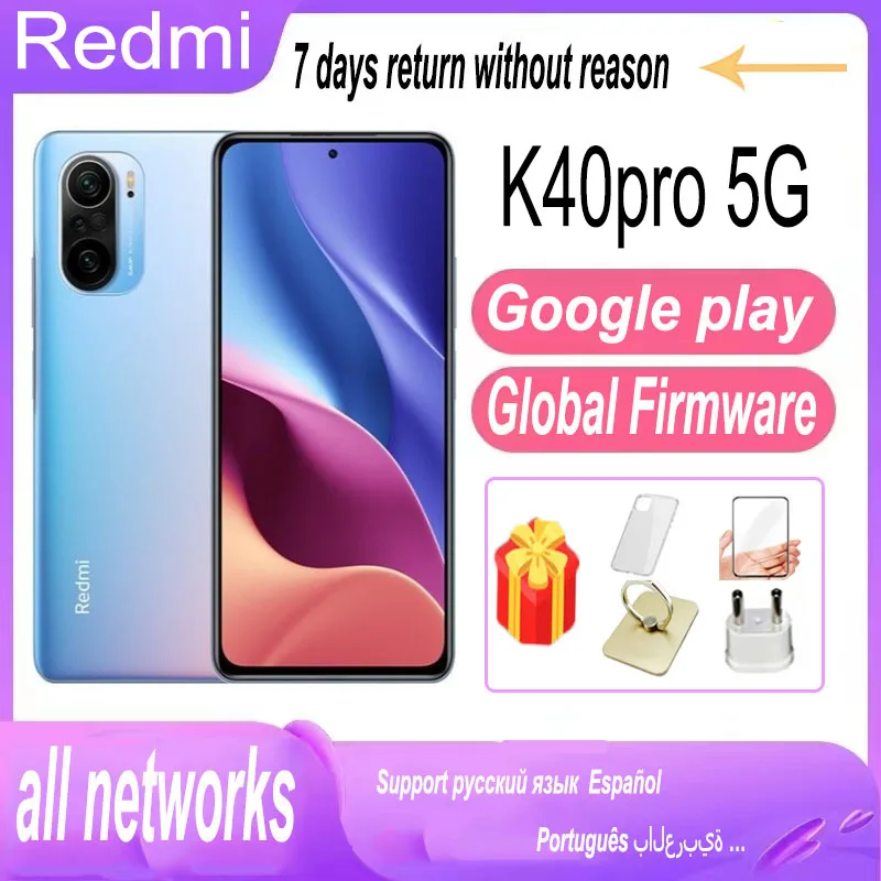 

XIAOMI Redmi K40 Pro Smartphone Global Version 5G Mobile phone NFC Snapdragon 888 E4 AMOLED Display 64MP 33W Fast