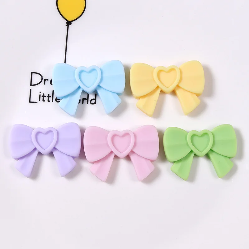

20pcs Kawaii Heart Bowknot Resin Decoration Craft Flatback Cabochon Scrapbooking Embellishment DIY Hair Bow Headwear Accessories