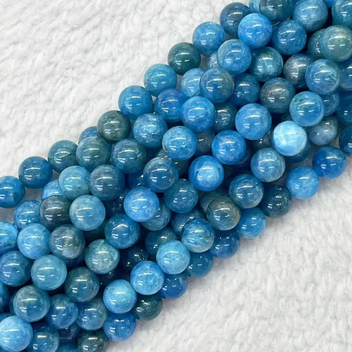 High Quality Natural Light Blue Apatite Stone Round Loose Beads 4/6/8/10MM For DIY Bracelet Earrings Jewelry Making Accessories