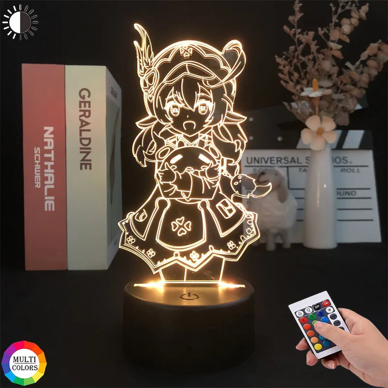 

Genshin Impact Klee Cosplay Figure 3D Night Light Anime Lamp For Children's Gift Bedroom Led Decorative Bedside Lamp