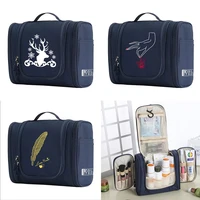 cosmetic bags women waterproof make up bag portable carry on storage bags with hook unisex hanging washing makeup storage bag