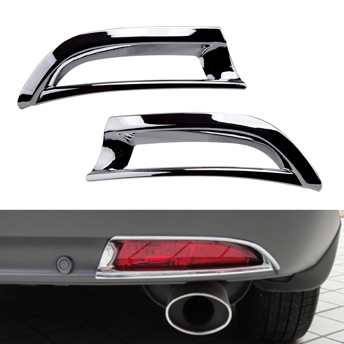 2 шт. хромированная накладка на заднюю противотуманную фару из АБС-пластика для