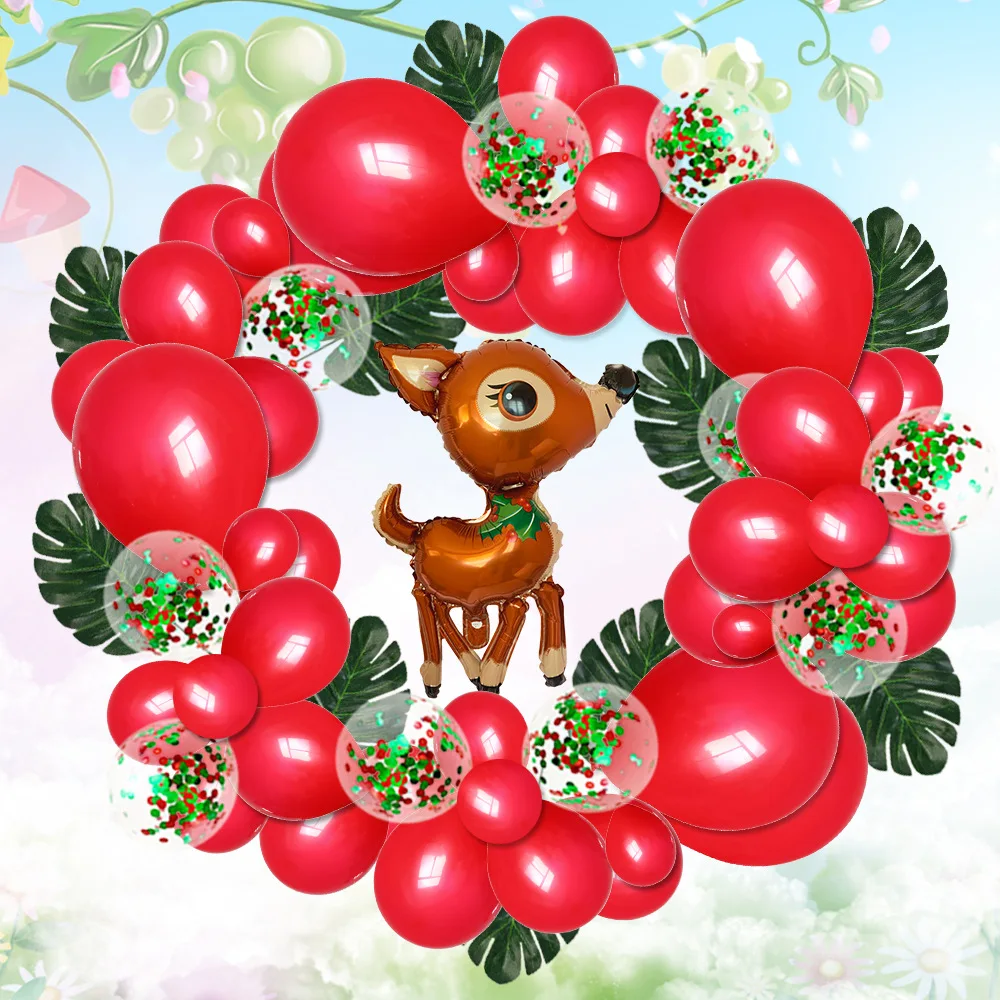

Balloon Decorations with Christmas Balloons Christmas Wreath Balloon Chain Set Turtle Leaf Sequin Christmas Balloons