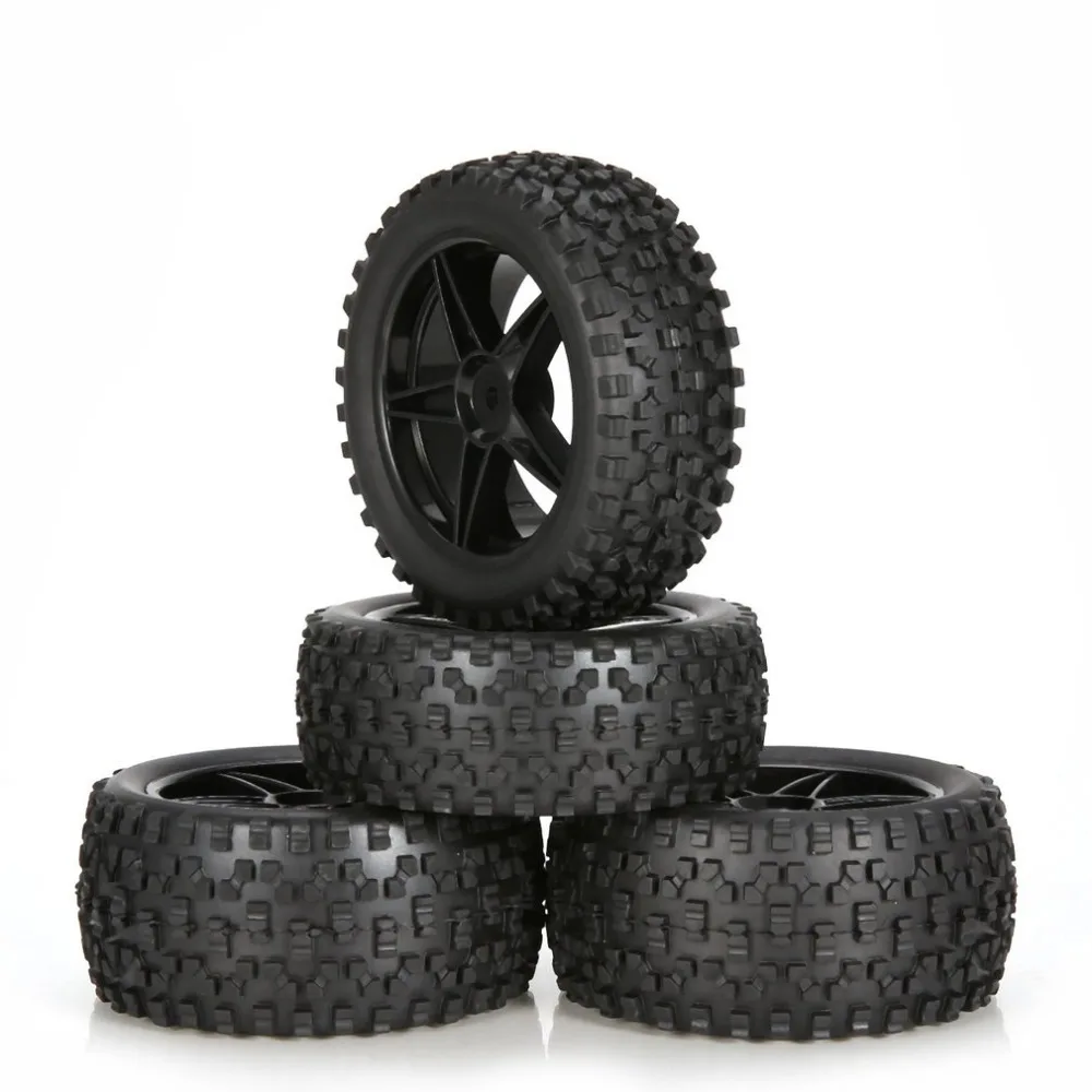 4Pcs 88mm rc car tires Square Stripes Fetal Flower Off-road Wheel Rim and Tires for 1/10 Monster Truck Racing RC buggy Car - купить по