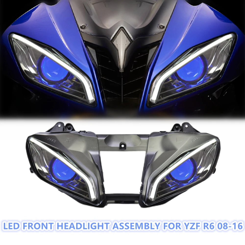 Передние фары KT для мотоцикла Yamaha R6 2008 -2015 ОптоволокноСветодиодный (LED) 