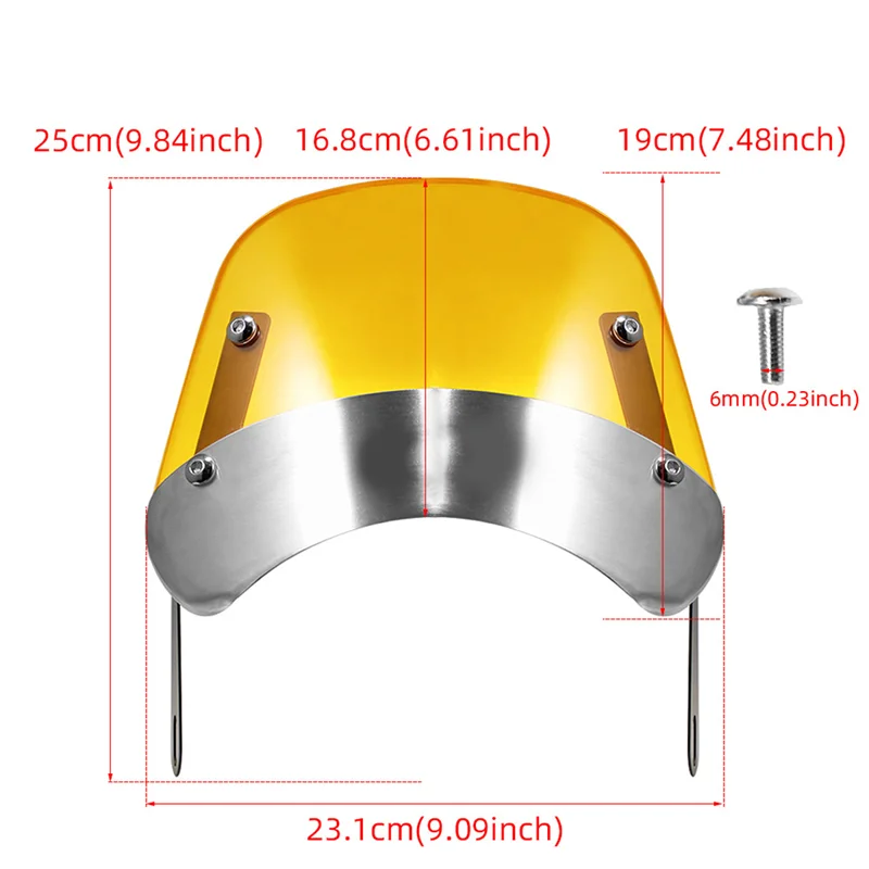 

Ветровое стекло для мотоцикла 1 комплект, 6,5-9,45 дюйма, отражатель ветра для фар, универсальный ветровой экран для Honda Yamaha Kawasaki Suzuki