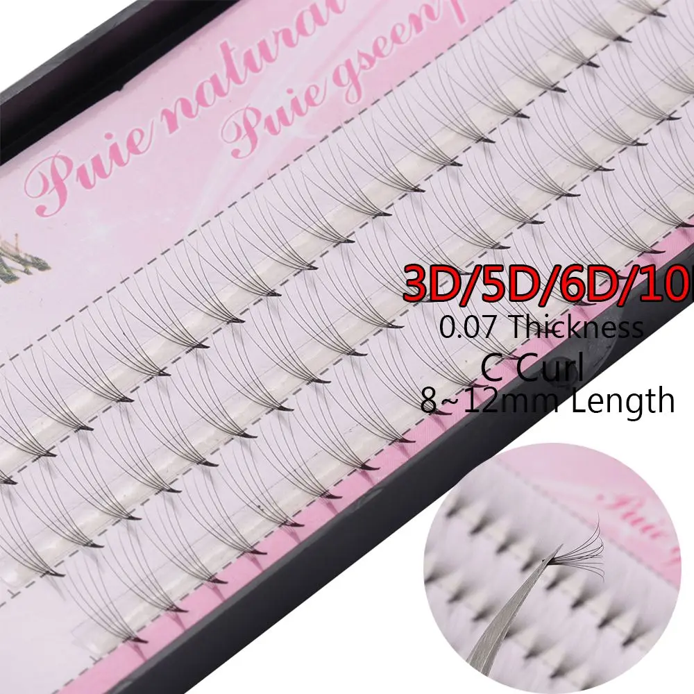 

New 3D/5D/6D/10D False Eyelashes Lash Grafting Mink Black Volume Natural Individual Eyelashes 0.07mm Thickness Eye Extension