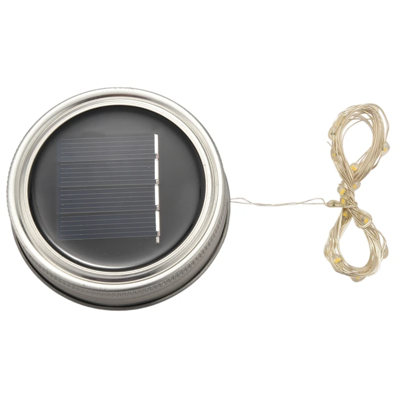 

Светильники для крышек банок на солнечной батарее, 6 шт./упаковка, 20 светодиодных лент, гирлянда для крышек банок светлячков, 6 подвесок в ком...