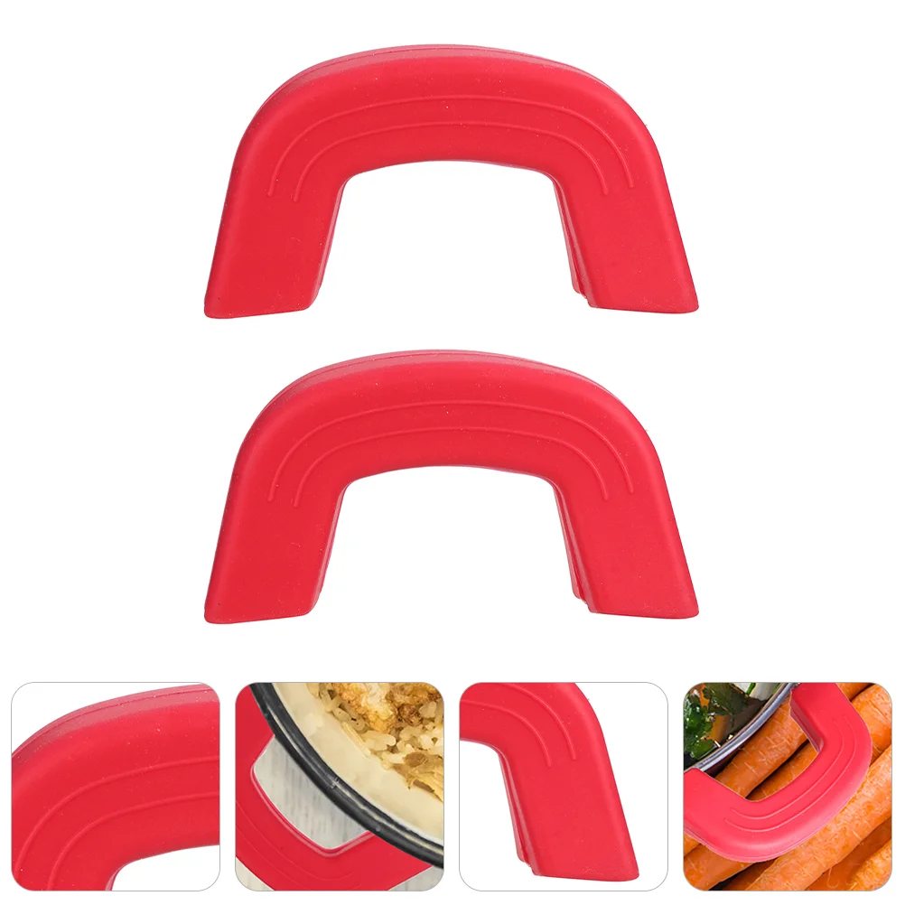 

1 Pair Silicone Hot Handle Cover Rubber Pot Holder Cast Iron Handle Cover Rubber Pot Handle Sleeve Heat Insulated Pot Grip