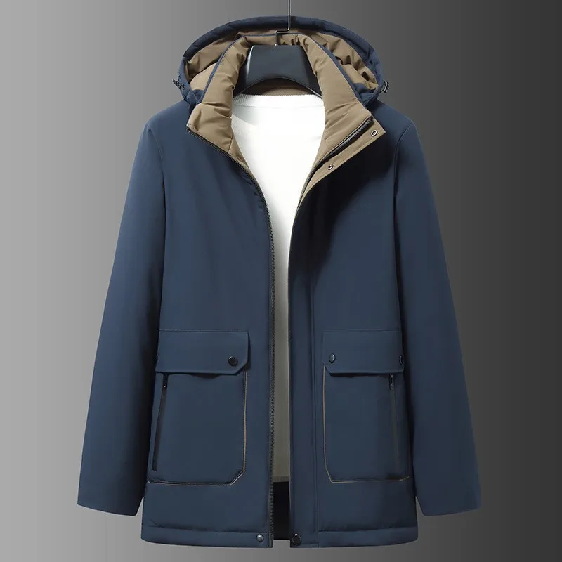 Новое поступление свободная мужская зимняя хлопковая куртка средней длины с