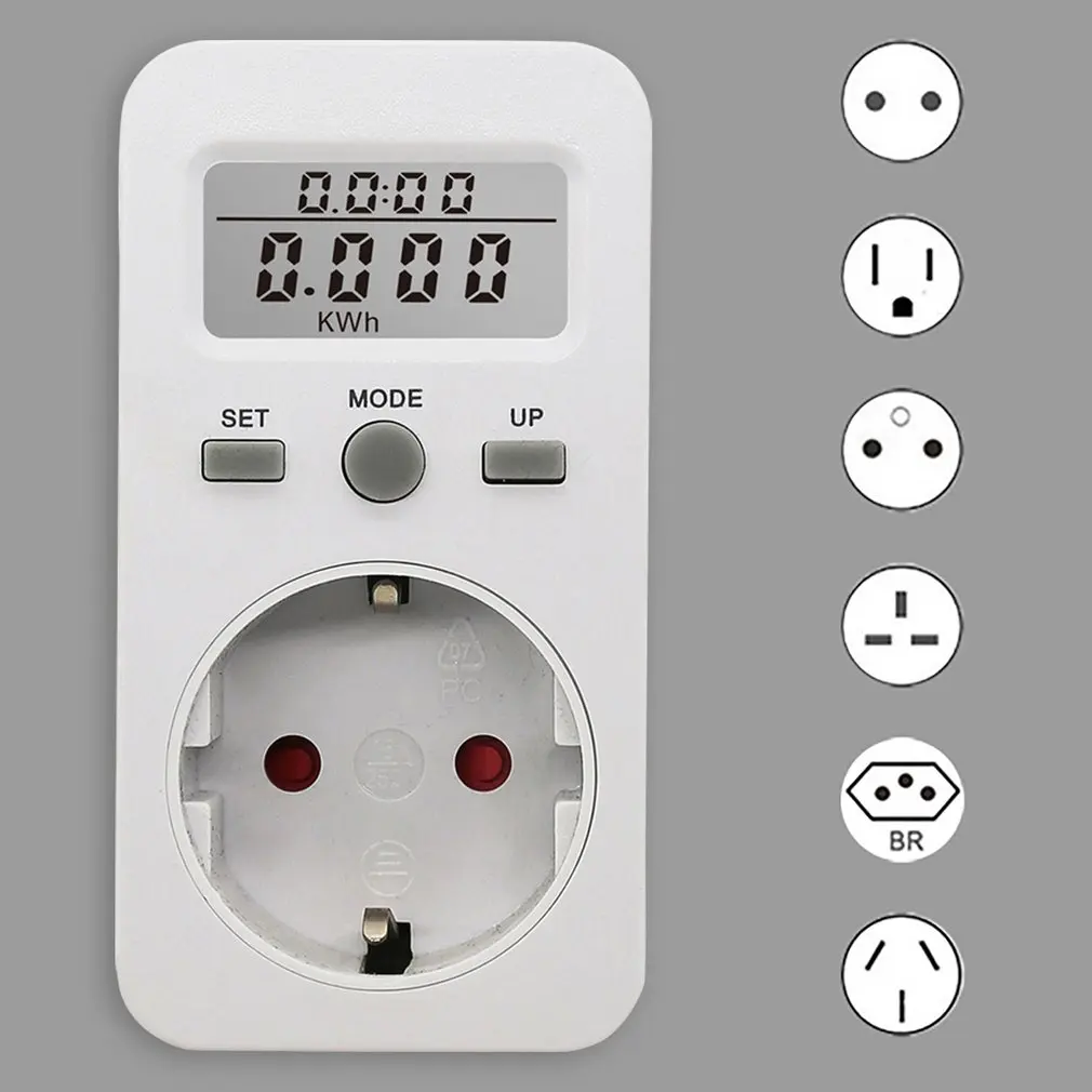 

Digital Power Meter Wattmeter Electricity Usage Monitor Voltage Voltmeter Ammeter Socket Tester Energy Meter EU Power Plug