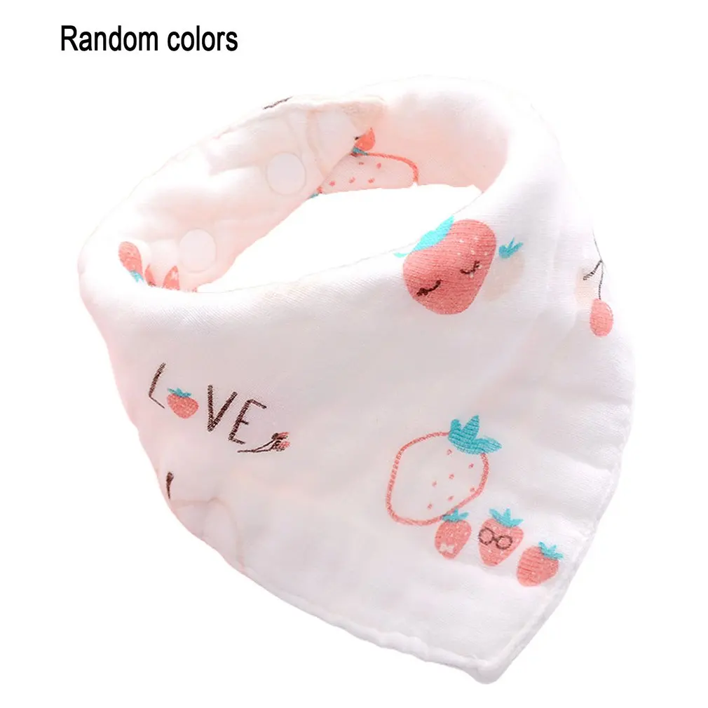 

Baby Bibs Triangle Double Cotton Bibs Cartoon Print Saliva Towel Baby Boys Girls Feeding Apron Cotton Bandana Bibs Color Random