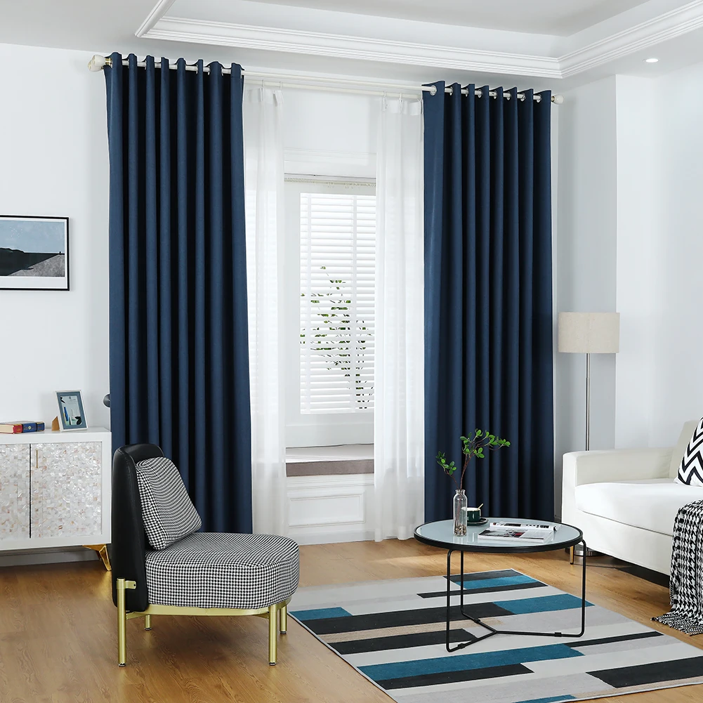 

Eyelet Ready Thermal Curtains for Room Darkening and Saving Energy Available in Navy Blue Light Blue and Brown