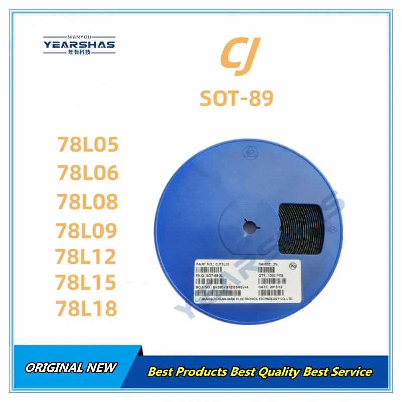 1000 шт., 78L05 SOT89 SOT-89 SOT SMD 5 В, Трехконтактный регулятор, патч-транзистор 78L06 CJ78L08 78L09 78L10 78L12 78L15, новинка, оригинал