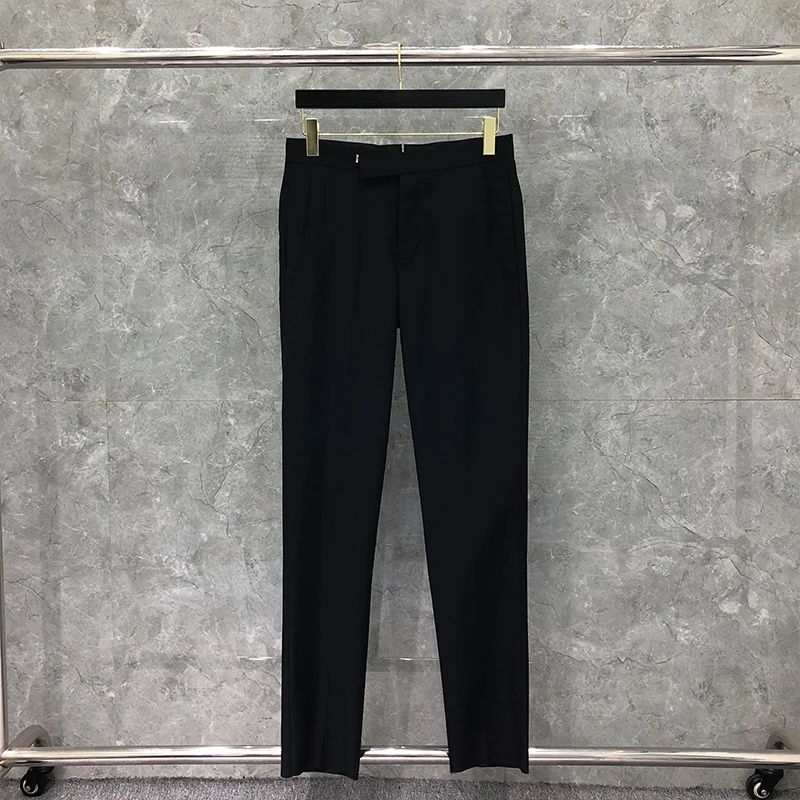 

TB THOM Men's Slim-Fit Suit Pants Fashion Flat-Front Wool Dress Pant High Quality Spring Expandable Waist Flat Front Suit Pant