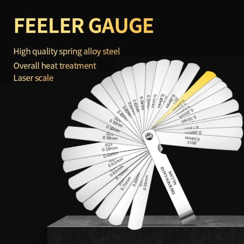 32Blades Metric Feeler Thickness Gages Gap Filler Feeler Gauges Woodworking Measuring Tool High Precision gap measure tool