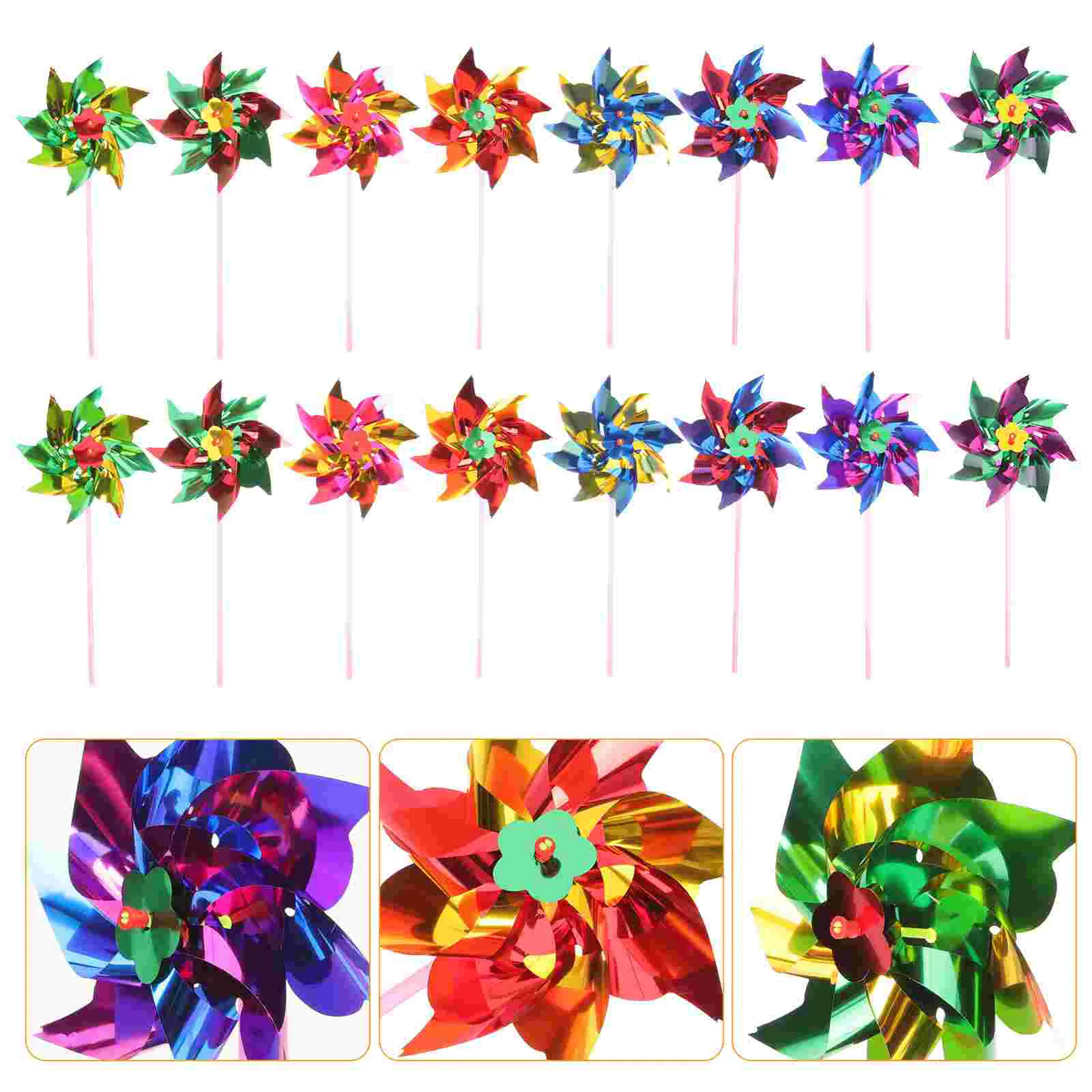 

100 Pcs Plastic Playes Small Windmill Yard Outdoor Pinwheel Flakes 30x15cm Plastic Child