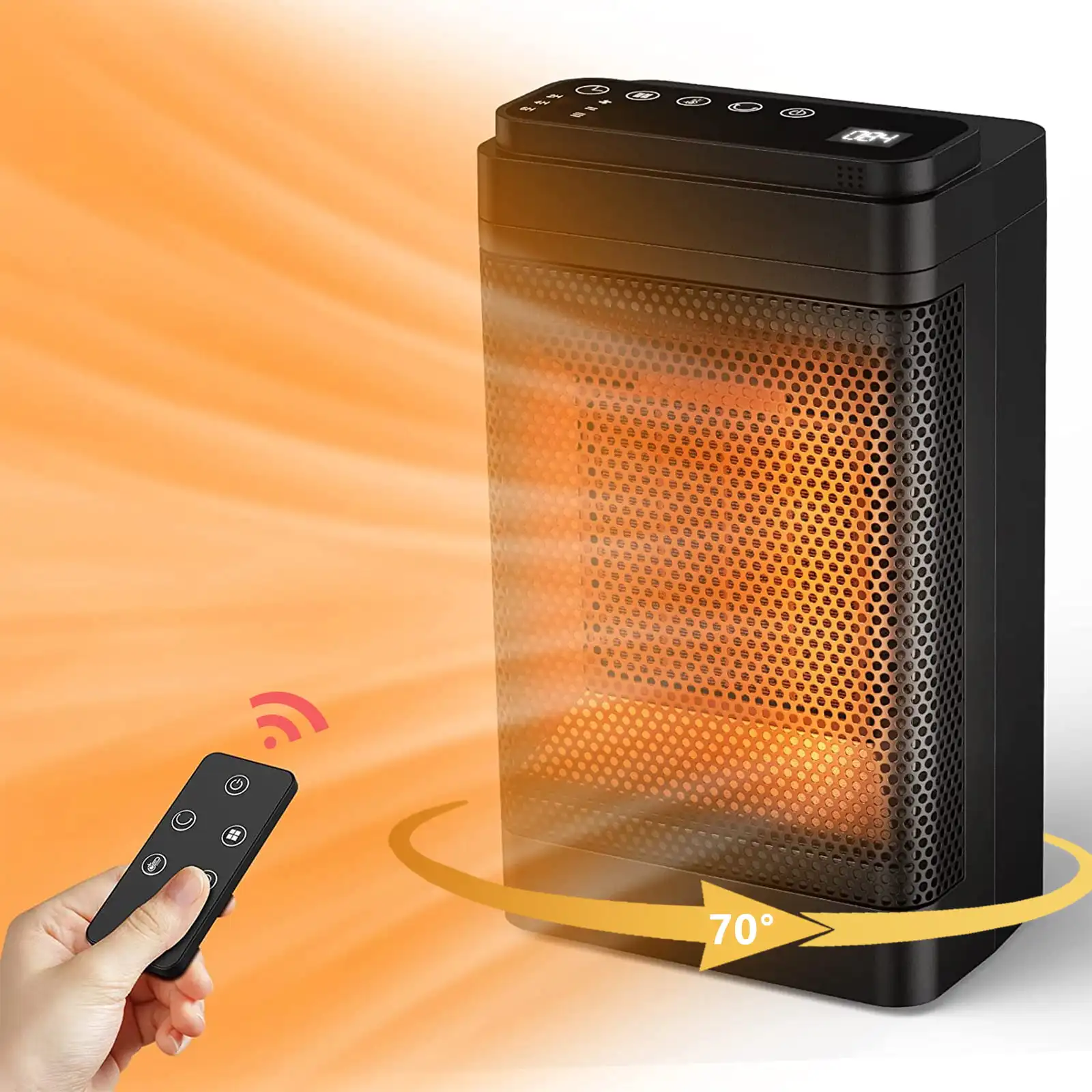 

Space Heater, 1500W Portable PTC Ceramic Heater, Black