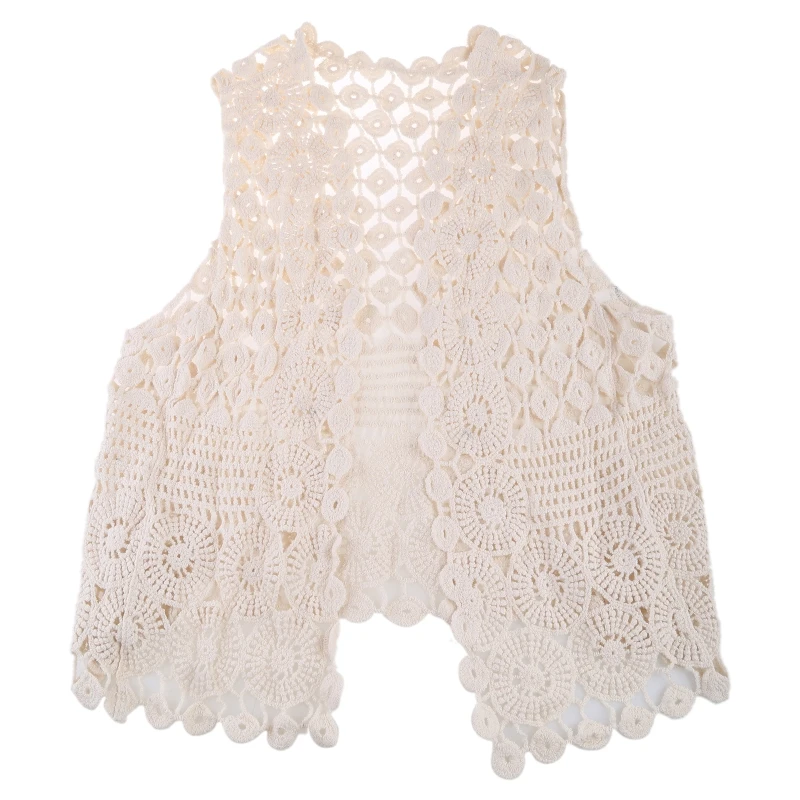 

Женский укороченный топ без рукавов, ажурный топ с цветочным кружевом спереди