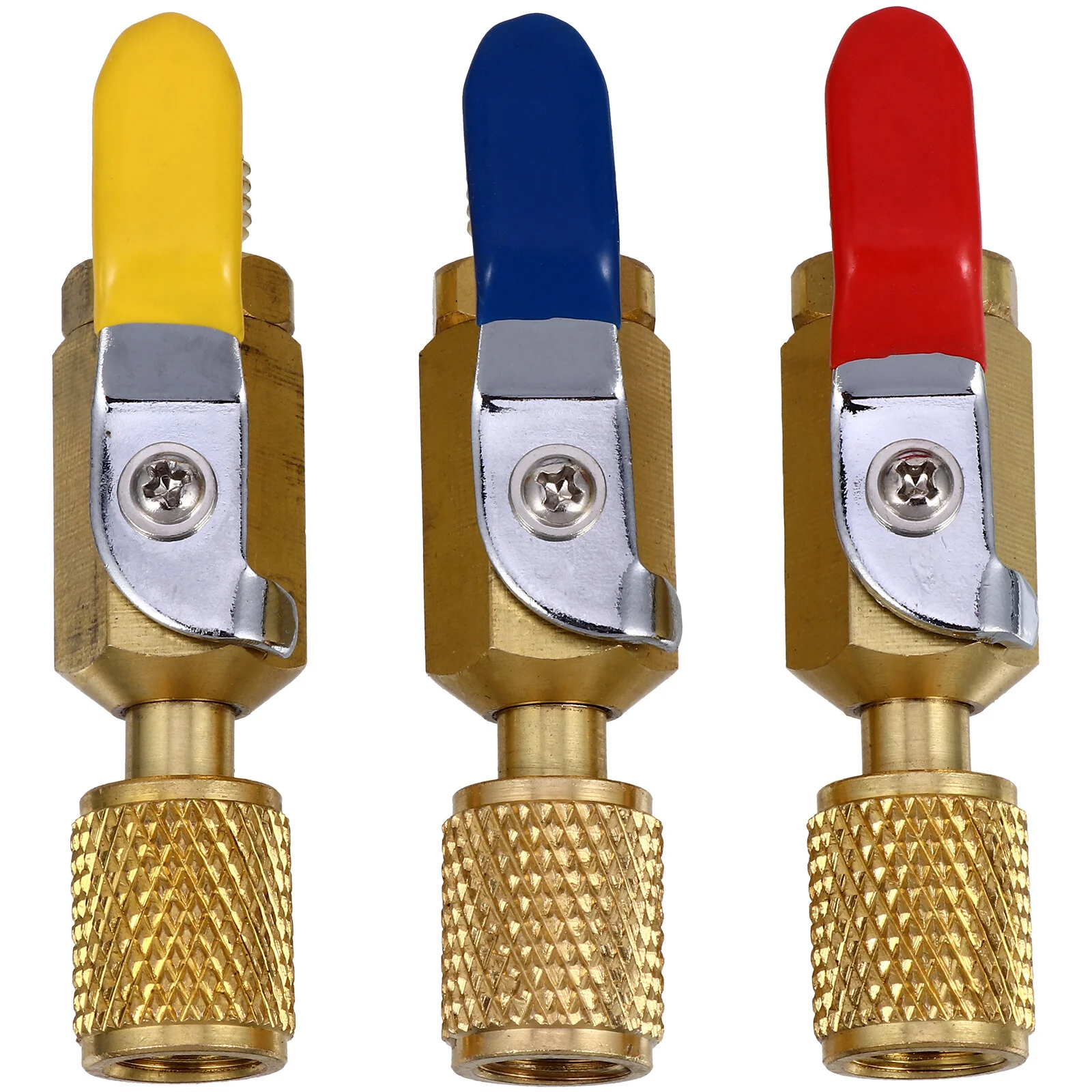 

3 Pcs Valve On-off Compact Ball Angled Switch Shut Refrigeration Coupling Copper