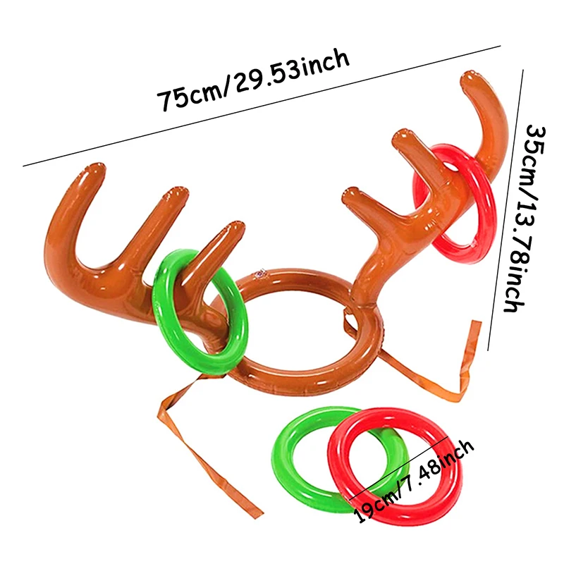 1 комплект новогодние надувные рога оленя уличные игрушки игра для броска колец