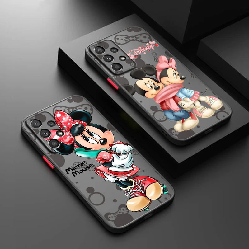 

Cartoon Minnie Cute For Samsung Galaxy A15 A05 A54 A34 A24 A73 A53 A23 A52 A71 A51 Frosted Translucent Hard Phone Case Fundas