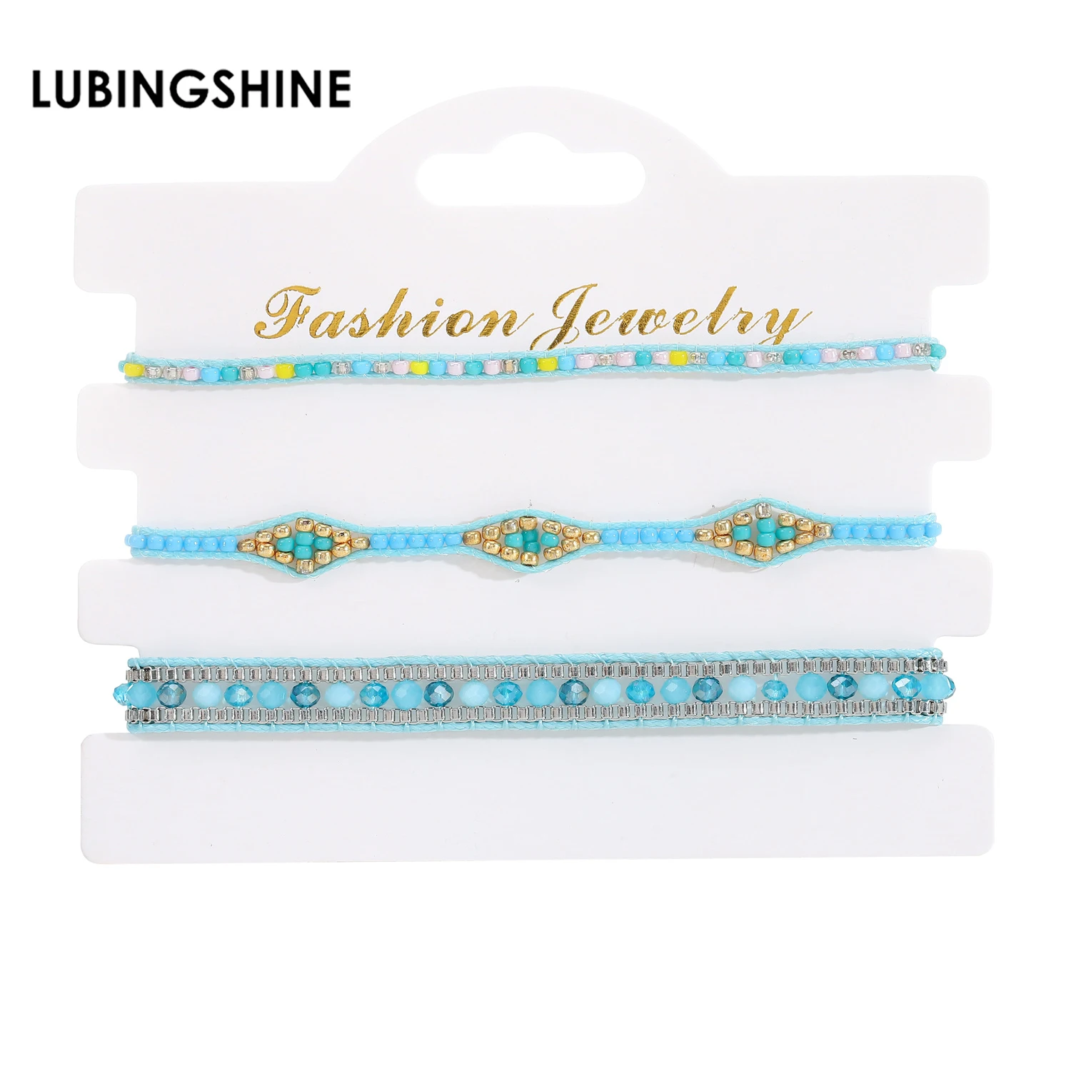 

3pcs Luxurious Colorful Geometry Boho Beach Accessories Family Bracelets For Dad Mom Kids Bangles Couple Bracelet Jewelry New In
